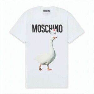 Moschino Graphic Print Cotton T-Shirt With Goose Motif - NWT